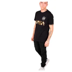 Alpha Industries NASA Reflective Short Sleeve T-Shirt -Hacket Clothing Shop alpha industries nasa reflective short sleeve t shirt 2