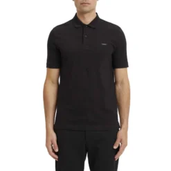 Calvin Klein Stretch Pique Slim Button Short Sleeve Polo