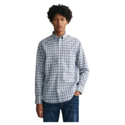 Gant Micro Check Regular Fit Long Sleeve Shirt