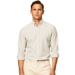 Hackett Melange Stripe Long Sleeve Shirt -Hacket Clothing Shop hackett melange stripe long sleeve shirt 2