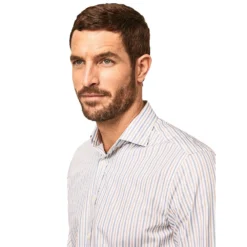 Hackett Slub Melange Stripe Long Sleeve Shirt -Hacket Clothing Shop hackett slub melange stripe long sleeve shirt 2