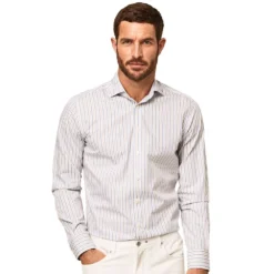 Hackett Slub Melange Stripe Long Sleeve Shirt
