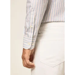 Hackett Slub Melange Stripe Long Sleeve Shirt -Hacket Clothing Shop hackett slub melange stripe long sleeve shirt 3