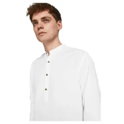 Jack & Jones Black Summer Half Placket Long Sleeve Shirt -Hacket Clothing Shop jack jones black summer half placket long sleeve shirt 5