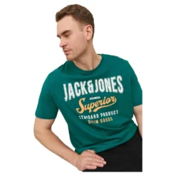 Jack & Jones Logo Short Sleeve O Neck T-Shirt -Hacket Clothing Shop jack jones logo short sleeve o neck t shirt 4