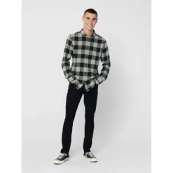 Only & Sons Gudmund Life Checked Long Sleeve Shirt -Hacket Clothing Shop only sons gudmund life checked long sleeve shirt 5