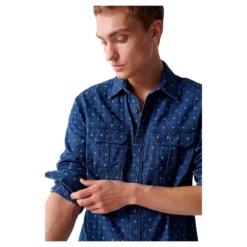 Microprint Long Sleeve Shirt -Hacket Clothing Shop salsa jeans microprint long sleeve shirt 3