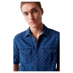 Microprint Long Sleeve Shirt -Hacket Clothing Shop salsa jeans microprint long sleeve shirt 4