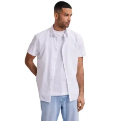 Selected Slim New Linen Classic Short Sleeve Shirt -Hacket Clothing Shop selected slim new linen classic short sleeve shirt 3
