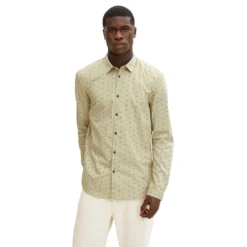 Tom Tailor Fitted Printed Long Sleeve Shirt